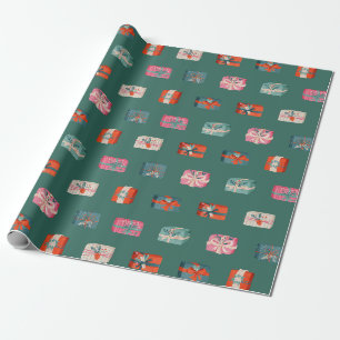 Papier Cadeau Motif de cadeaux colorés à l'aquarelle Mignon