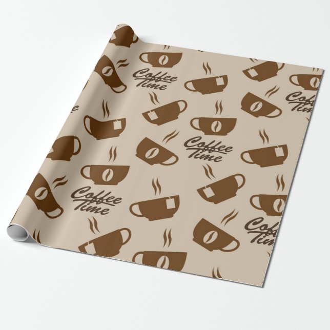 Papier Cadeau Motif de café (Déroulé)