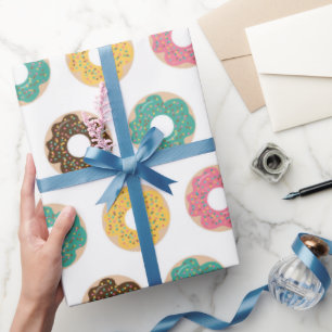 Papier Cadeau Motif de café et beignet 