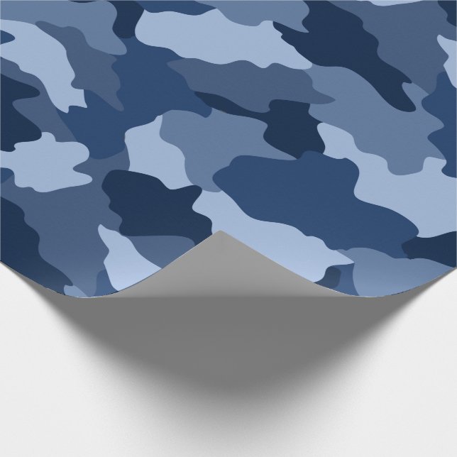 Papier Cadeau Motif de camouflage bleu (Coin)