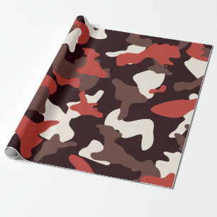 Papier Cadeau Motif de camouflage camouflage rouge armée