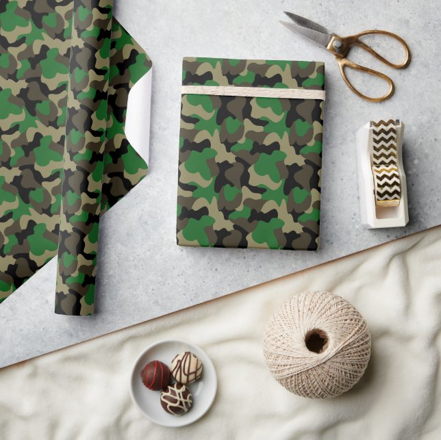 Papier Cadeau Motif de camouflage classique des bois (Artisanat)