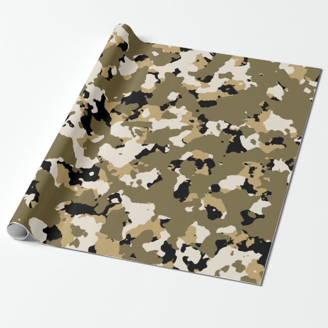 Papier Cadeau Motif de camouflage de désert (Déroulé)