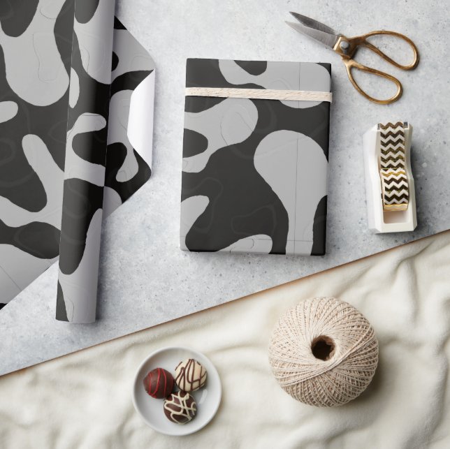 Papier Cadeau motif de camouflage gris (Artisanat)