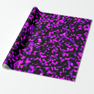 Papier Cadeau Motif de camouflage rose et violet tendance modern