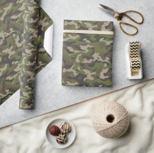 Papier Cadeau Motif de camouflage vert