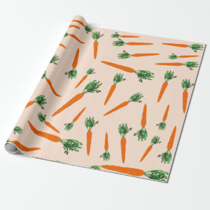 Papier Cadeau Motif de carottes orange