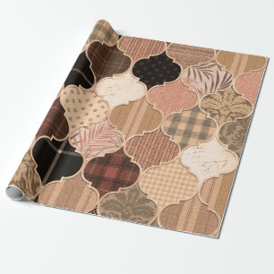 Papier Cadeau Motif de carreaux marocains texturés divers sans c