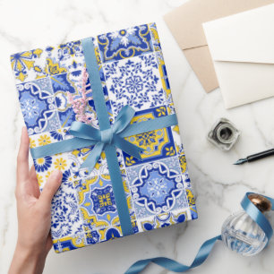 Papier Cadeau Motif de carreaux portugais 