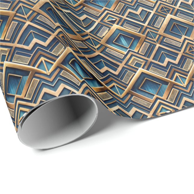 Papier Cadeau Motif de carrelage Art Déco mignon (Coin rond)