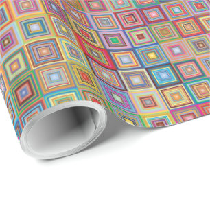 Papier Cadeau Motif de carrelage géométrique rétro