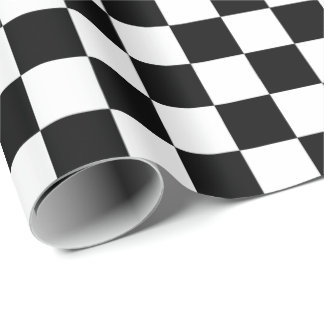 Papier Cadeau Motif de carte À damiers noir et blanc