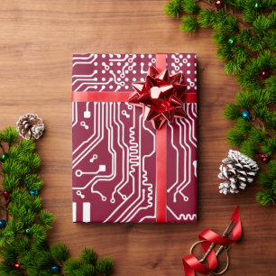 Papier Cadeau Motif de carte informatique