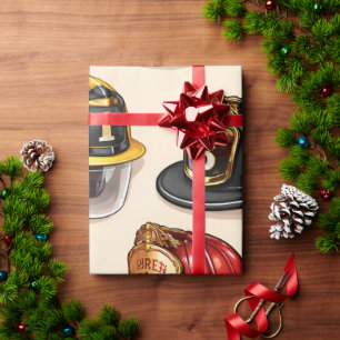Papier Cadeau Motif de casque de chiot enveloppement de caserne 