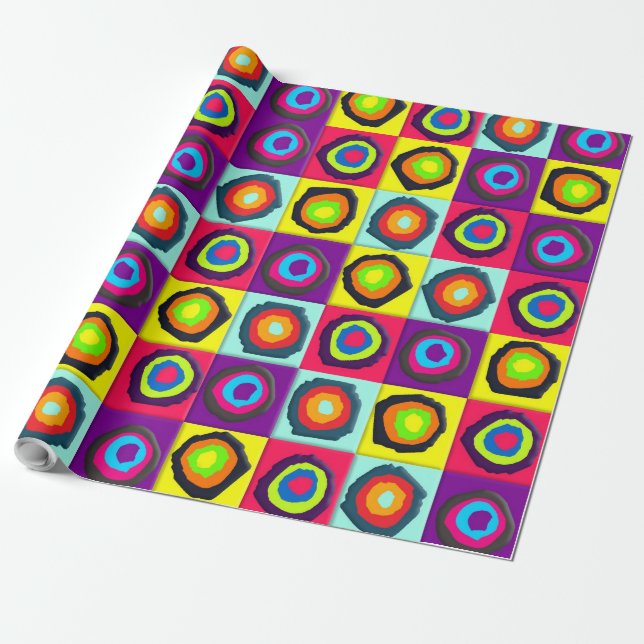 Papier Cadeau Motif de cercles abstraits modernes (Déroulé)