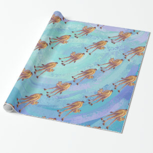 Papier Cadeau Motif de chameau sur Blue Heads and Tails