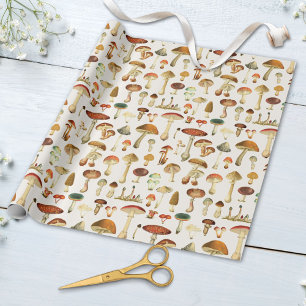 Papier Cadeau Motif de champignons vintages