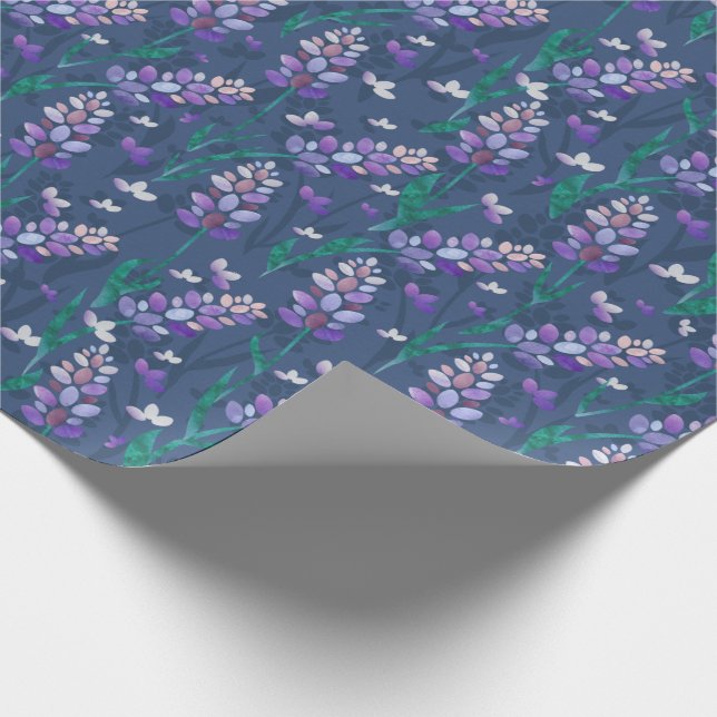 Papier Cadeau Motif de champs Lavender dans violet (Coin)