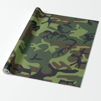 Papier Cadeau Motif de chasse camouflage militaire de la forêt v