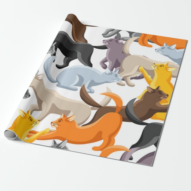 Papier Cadeau Motif de chat (Déroulé)
