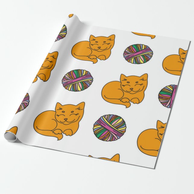 Papier Cadeau Motif de chat (Déroulé)