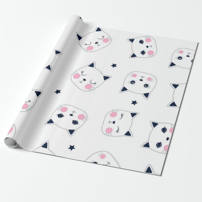 Papier Cadeau Motif de chat (Déroulé)