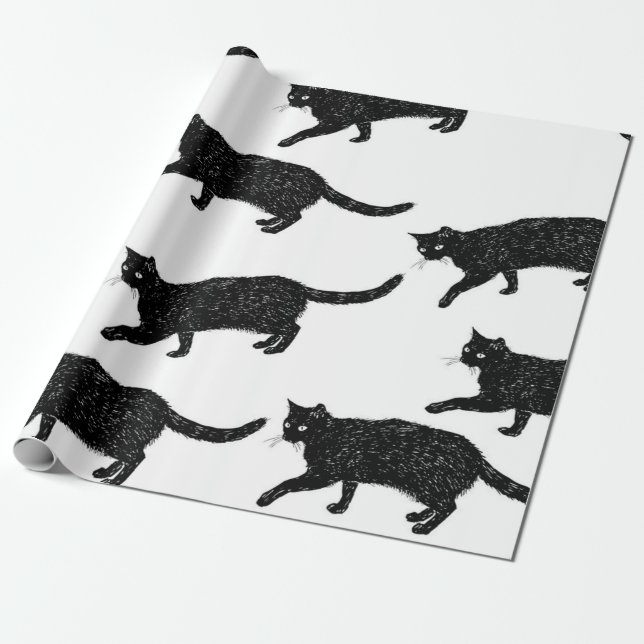 Papier Cadeau Motif de chat (Déroulé)