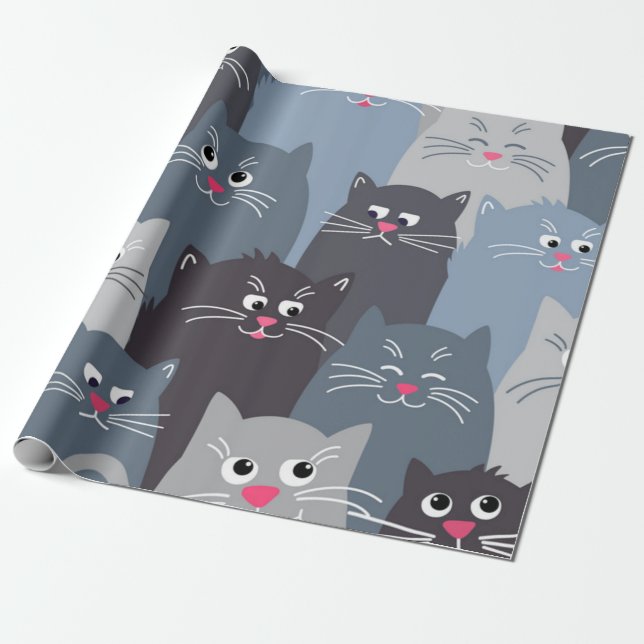 Papier Cadeau Motif de chat (Déroulé)