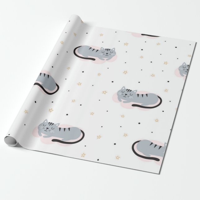 Papier Cadeau Motif de chat (Déroulé)