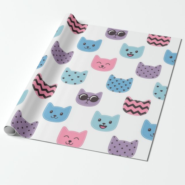 Papier Cadeau Motif de chat (Déroulé)