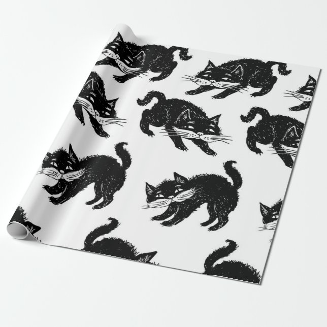 Papier Cadeau Motif de chat (Déroulé)