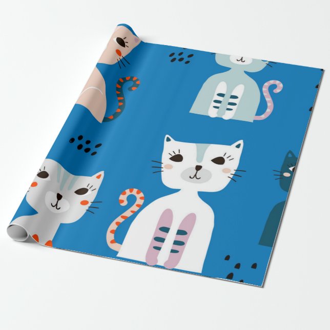 Papier Cadeau Motif de chat (Déroulé)
