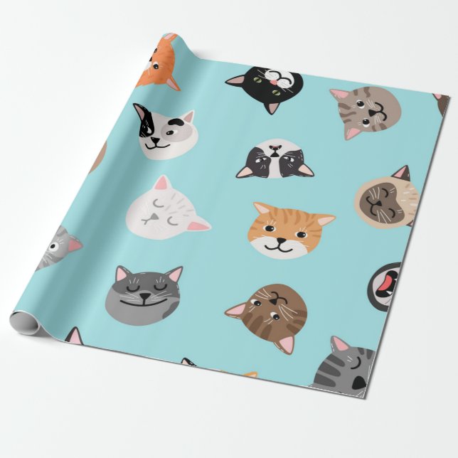 Papier Cadeau Motif de chat (Déroulé)