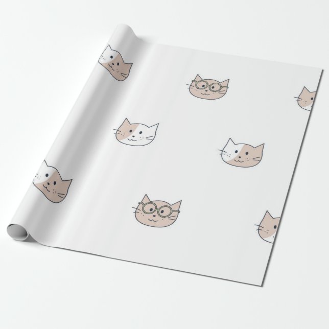 Papier Cadeau Motif de chat (Déroulé)