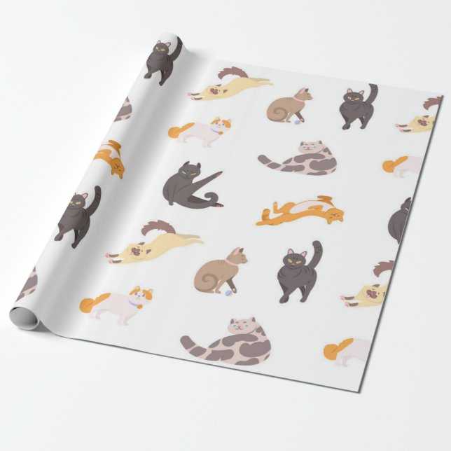 Papier Cadeau Motif de chat (Déroulé)