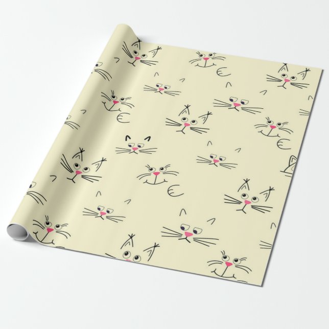 Papier Cadeau Motif de chat (Déroulé)