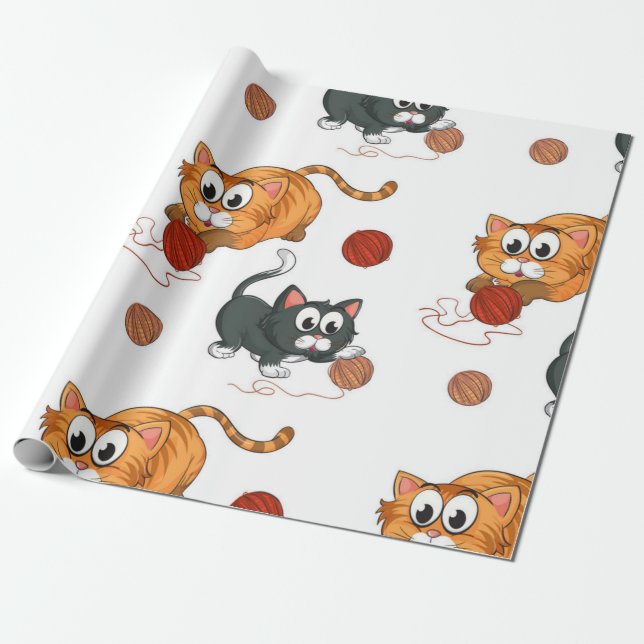 Papier Cadeau Motif de chat (Déroulé)