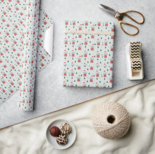 Papier Cadeau Motif de chat de Noël mignon – Fêtes de fin d'anné
