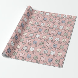 Papier Cadeau Motif de chat mignon