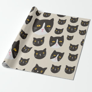 Papier Cadeau Motif de chat sans joint/