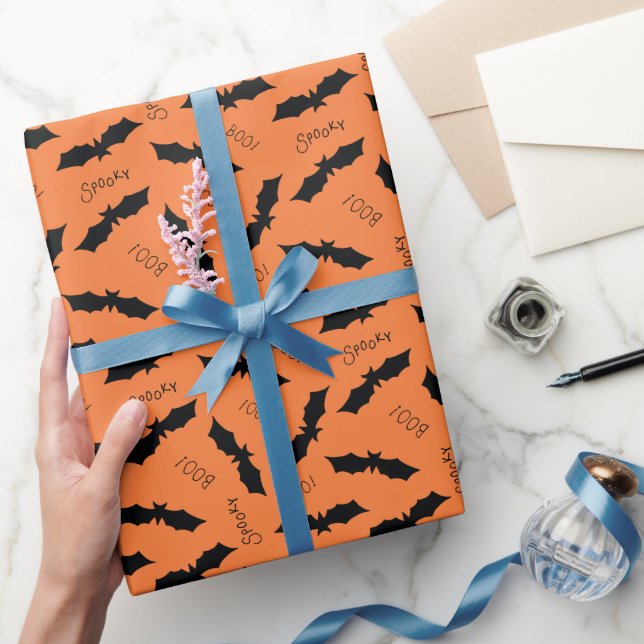 Papier Cadeau Motif de chauve-souris d'Halloween (Cadeaux)