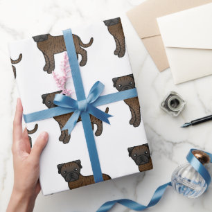 Papier Cadeau Motif de chien de dessin animé mignon Bullmastiff 