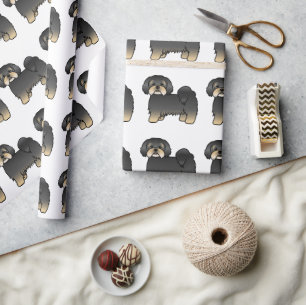 Papier Cadeau Motif de chien de dessin animé mignon Lhasa Apso n