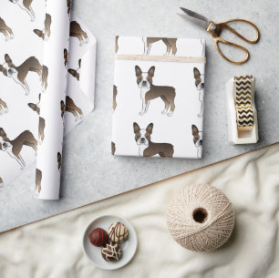 Papier Cadeau Motif de chien de dessin animé mignon Terrier de B