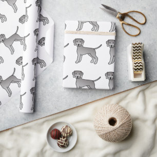 Papier Cadeau Motif de chien de dessin animé mignon Weimaraner