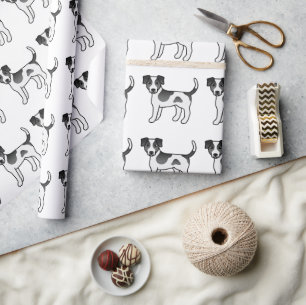 Papier Cadeau Motif de chien de ferme danois-suédois noir et bla