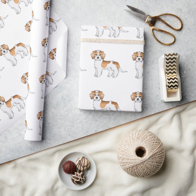 Papier Cadeau Motif de chien Goldendoodle miniature couleur part (Artisanat)
