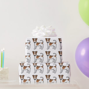 Papier Cadeau Motif de chien Terrier Jack Russell à poil lisse m
