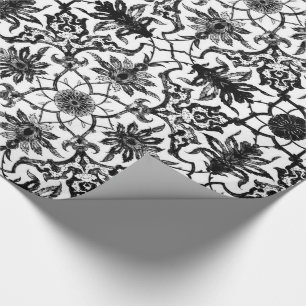 Papier Cadeau Motif de Chinois de Nouveau d'art - noir et blanc