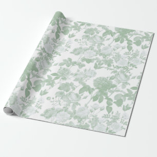 Papier Cadeau Motif de chinoiserie française de roses florales v